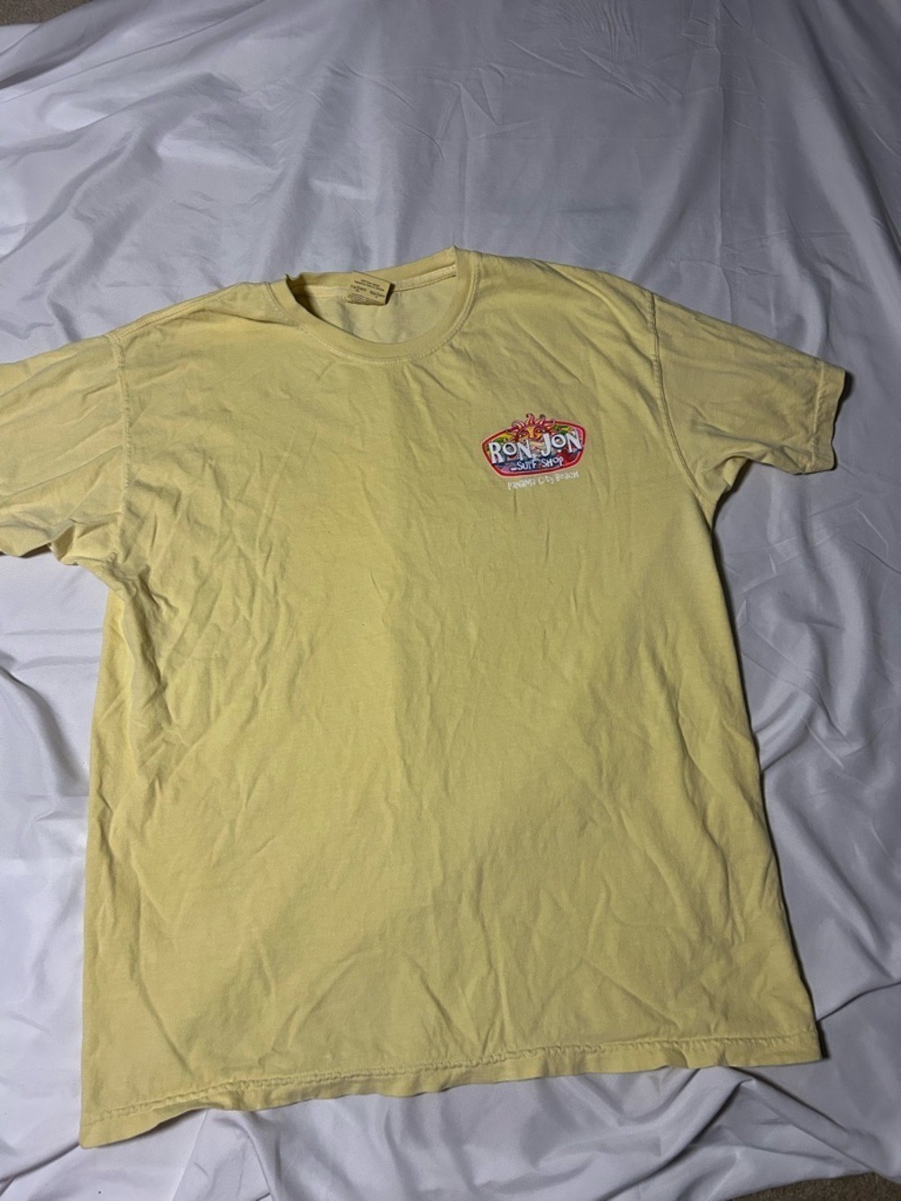 Ron Jon Surf Shop Tshirt Comfort Colors Yellow Panama City Sz L - Picture 2 of 12